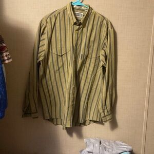 Levi's Green and Yellow Striped Shirt